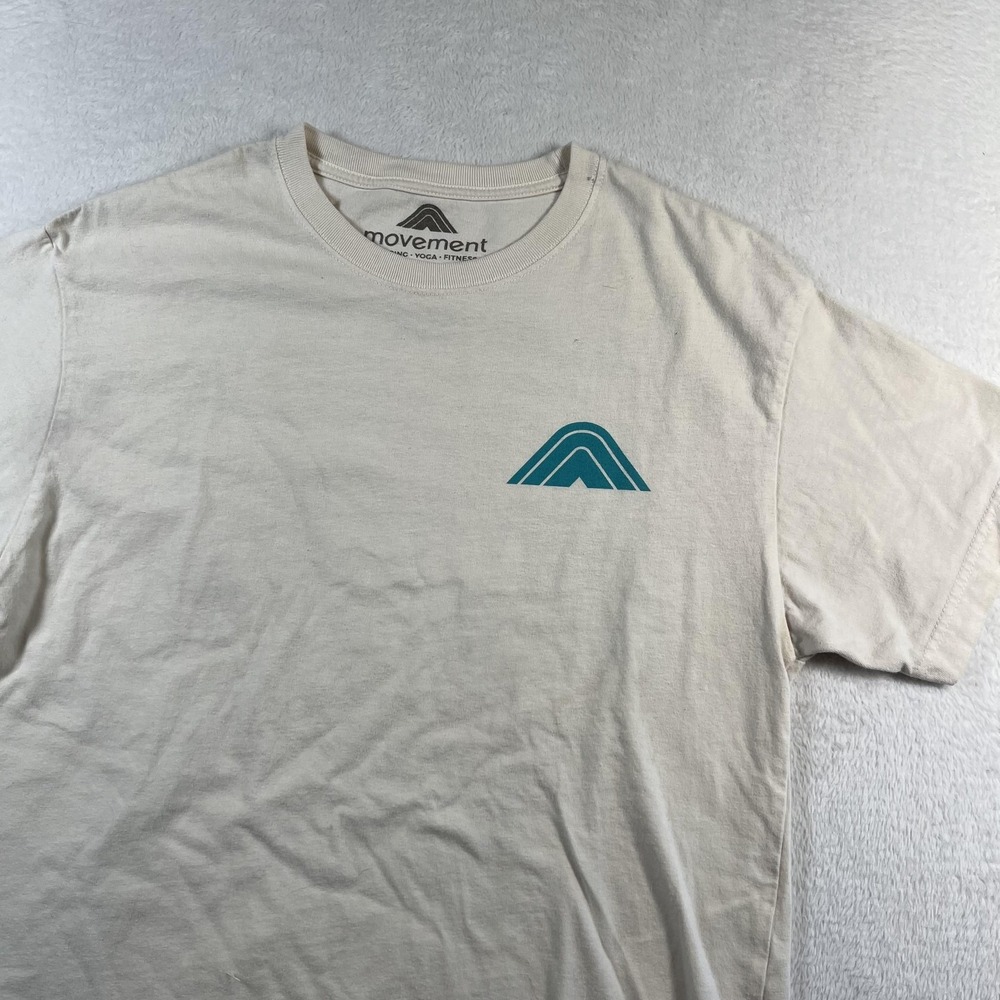 Movement Shirt Mens Small White Climbing Yoga Fitness Graphic Tee Top Back Hit
